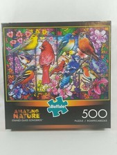 Buffalo Games Jigsaw Puzzle Stained Glass Songbirds Amazing Nature - 500 pcs
