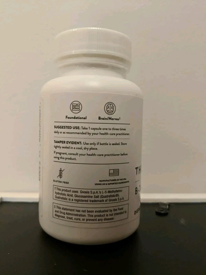 Thorne B Complex #12, B12 e folato, 60ct Novo em folha lacrado Exp. 01/2026 - Imagem 3 de 3