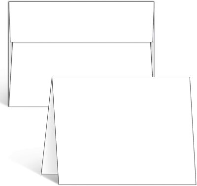 Blank White Cards and Envelopes 100 Pack Ohuhu 5x7'' Cardstock &Envelopes for DIY