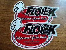 Lot of 2 FLOTEK PERFORMANCE CYLINDER HEADS drag racing decals stickers NHRA