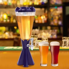 Beer Tower Dispenser 3L/101 Ounce Draft Drink Beverage Dispenser w Ice Tube