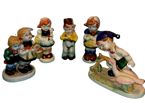 VintagePorcelain  Made In Occupied Japan Figurines Children Lot Of 5 - Picture 1 of 9