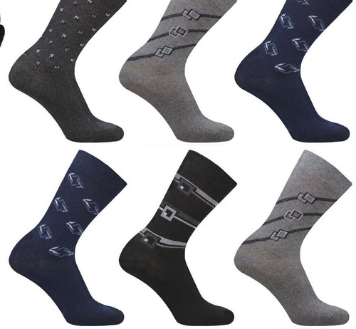 Ladies DESIGNER Socks Non Elastic Cotton Rich Assorted 6, 12 Pairs Size 4 to 8 - Picture 29 of 38