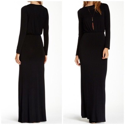 Go Couture Black Long Sleeve Maxi Dress 
