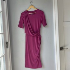 Betabrand Midi Dress Drape Jersey Mock Wrap Stretchy Bodycon Small
