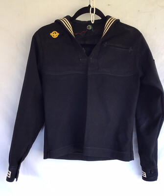 VTG US Navy Dress Blues Wool Cracker Jack Jumper Top Sailor Uniform Size XS 