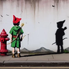 Banksy Style Robin Hood Art