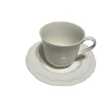 Mikasa Ultima+ Fine China HK 400 Antique White Cup & Saucer Set