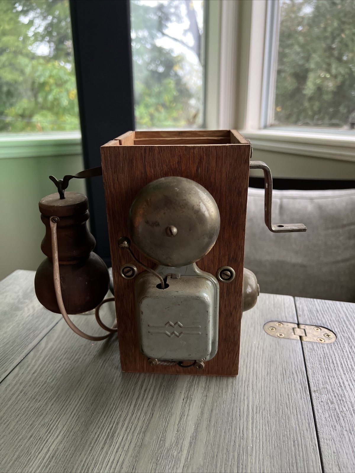 Vintage Wall Telephone? w/ Inside Parts Bell Working - Has A Button Read!