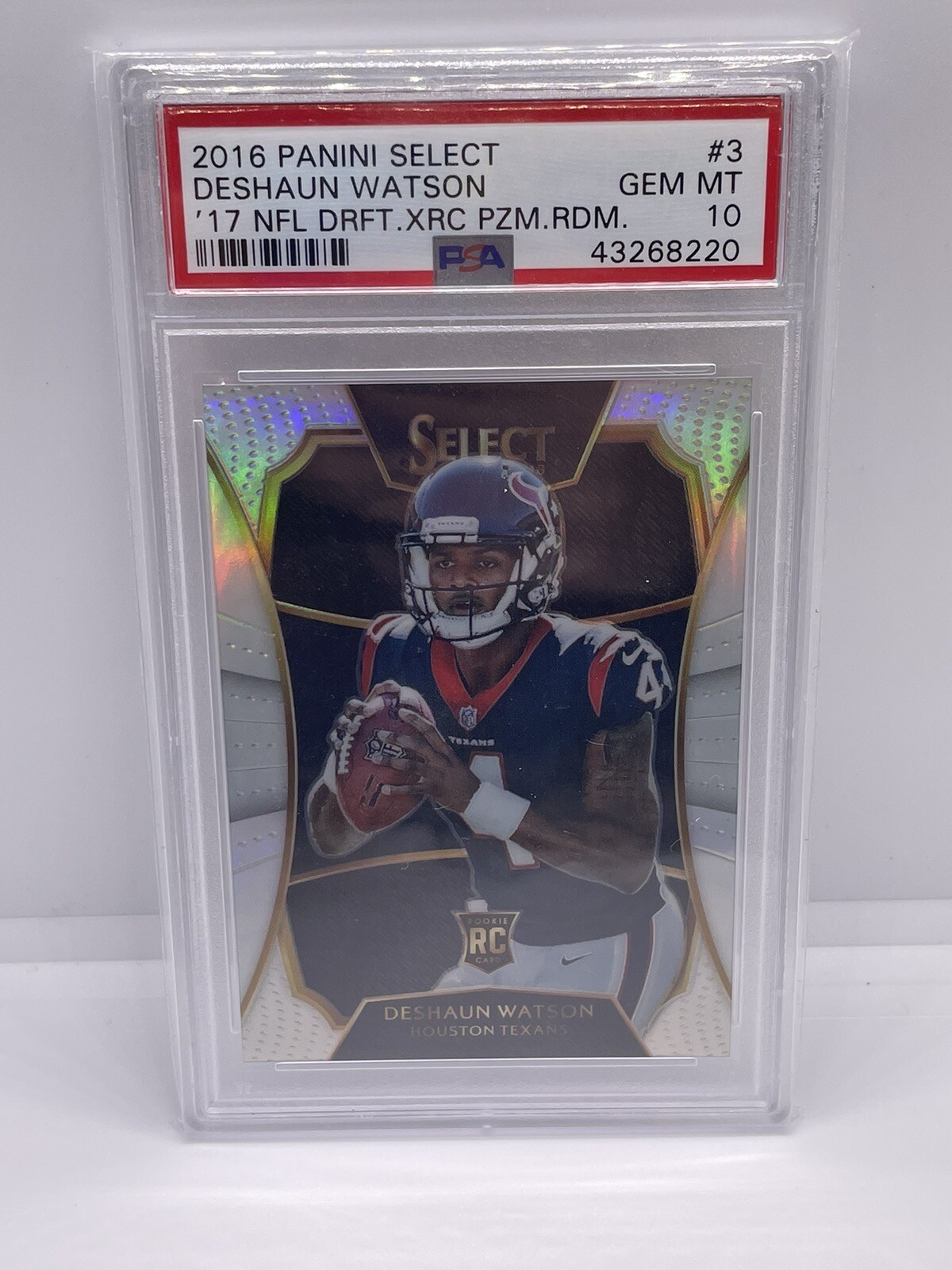 2016 PANINI SELECT DESHAUN WATSON XRC REDEMPTION PRIZM SILVER PSA 10 #3 BROWNS