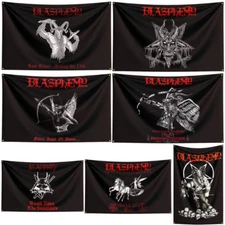 Blasphemy Black Heavy Metal Band Flag Banner Tapestry Hanging + Brass Grommets