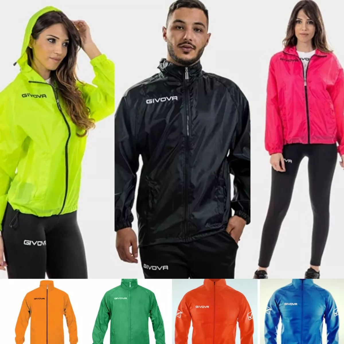 Giubbotto Uomo Donna Givova Rain Giacca Unisex K way AntiPioggia Vento  Running