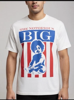 AE AMERICAN EAGLE NOTORIOUS B.I.G. GRAPHIC WHITE T-SHIRT SIZE M - Image 1 of 4