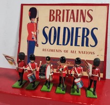 BRITAINS TOY SOLDIERS COLDSTREAM GUARDS COLOR PARTY SET OF 6 1515 VINTAGE 1980s