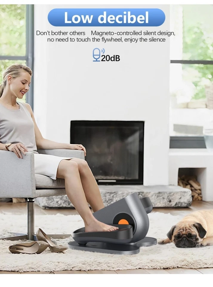 HJDFGSS Under Desk Elliptical Machine, Electric Ellipse Leg Exerciser Dark Gray  - Image 4 of 4