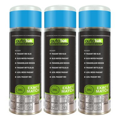 Autotek schnelltrocknender hochdeckender Sprühlack Rover Festzug mittelblau 300 ml x3