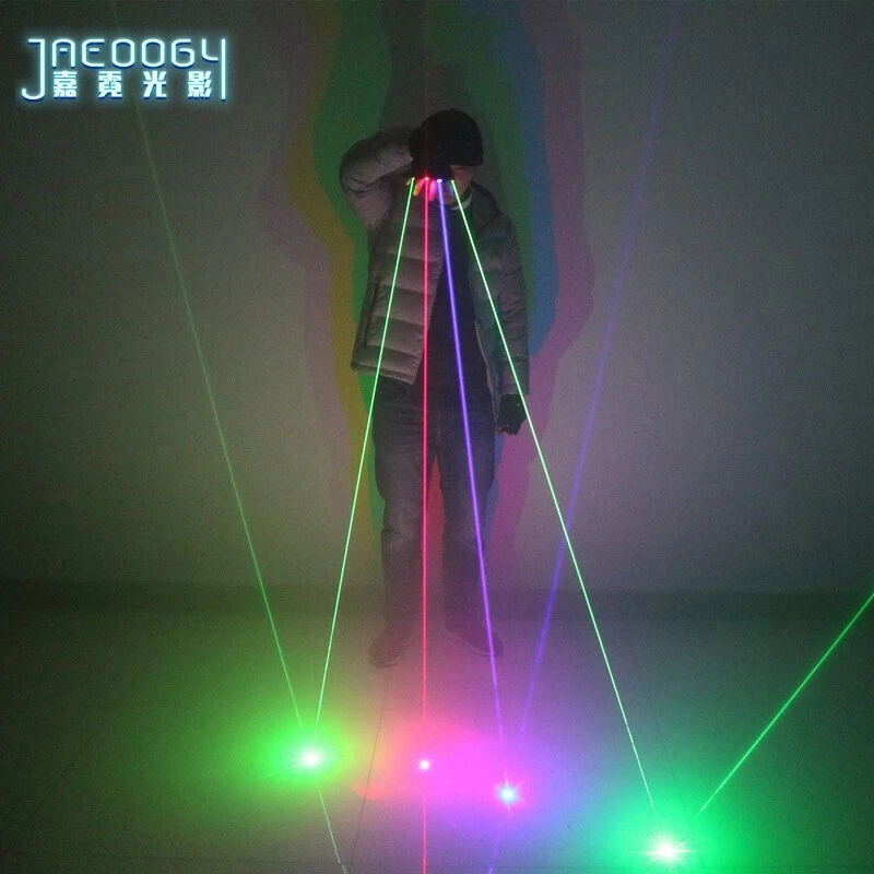 Guantes con luz LED brillantes DJ bailarín bar escenario espectáculo color guantes láser accesorios para disfraces  Foto 2 de 4