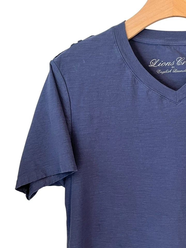 Львы герб футболка молодежи мальчиков размер XL синий V шеи короткий рукав вышитый логотип - Изображение 2 из 4