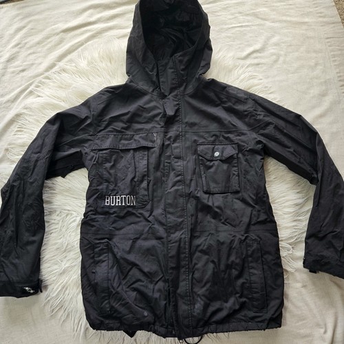 Chaqueta revólver Burton para hombre talla grande negra con capucha cremallera completa esquí para nieve sin forro - Imagen 1 de 8