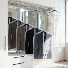 10 Clear Garment Bag Suit Bags Closet Storage Dust Cover with Zipper for Clothes