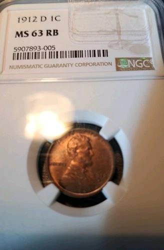 1912 D Lincoln Wheat. NGC MS63 R/B