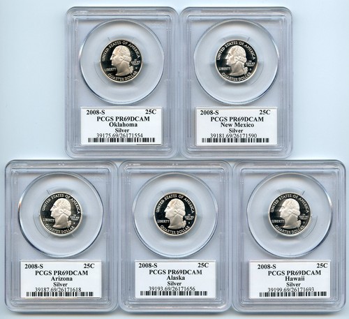 2008 S Silver State Quarter Set PCGS PR69DCAM - Picture 2 of 2