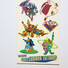 5 Vintage Cartoon Network Temporary Tattoos 2003 Teen Titans Samurai Superman