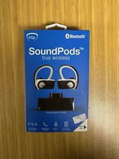 SoundPods True Wireless Earbuds Bluetooth Blk/White w Charging Base-iHip