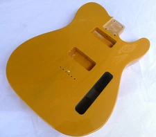 Tele Style Guitar Body 2pcs Centre Joined Alder Trans Yellow Fit P90 ≦4.6Lbs