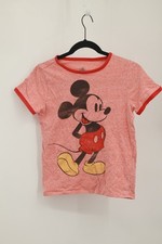 Disney Mickey Mouse Graphic Classic Ringer T-Shirt Kids XL 14 Pink Short Sleeve