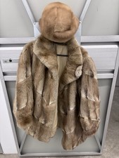 Echt Pelz Fell Damen Winterjacke Fuchs Braun Inkl Nerz Mütze