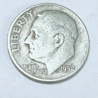 1952 D ROOSEVELT SILVER DIME - 90% SILVER - CIRCULATED COIN #5077