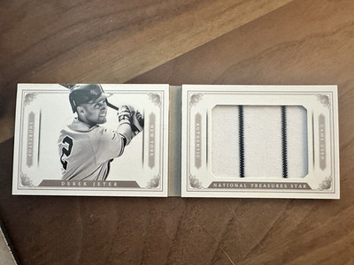 Derek Jeter 2014 Panini National Treasures BOOKLET GU PATCH YANKEES  67/99
