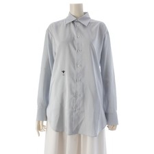 Dior silk BEE Embroidered Shirt blouse tops 021B65A6014 Light blue 34