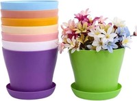 10 StüCk 14Cm PflanztöPfe Kunststoff Mit Untersetzer Rund BlumentöPfe Plastik An