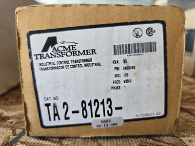 ACME TRANSFORMER TA-2-81213 INDUSTRIAL CONTROL TRANSFORMER 