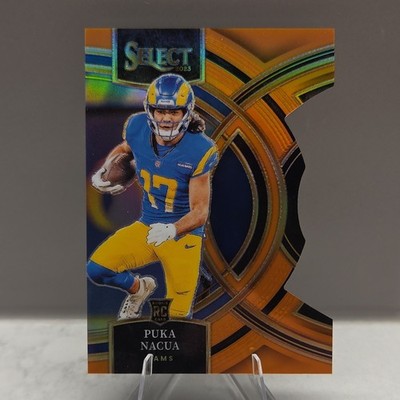 2023 Panini Select Puka Nacua Rams RC #199 Premier Orange Prizm Die-Cut /399