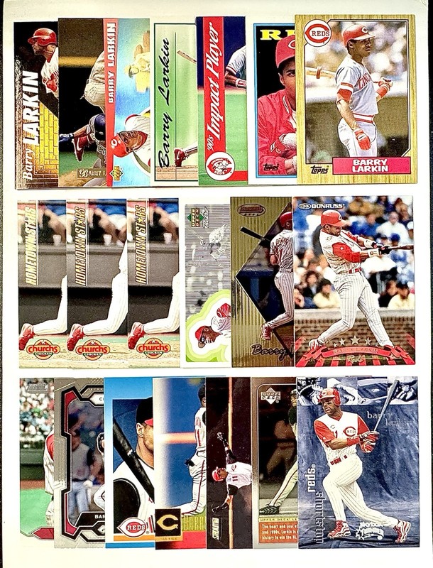 BARRY LARKIN 1987-2024 DONRUSS, SCORE, TOPPS, UD - BASE, PARALLELS, INERTS, RC