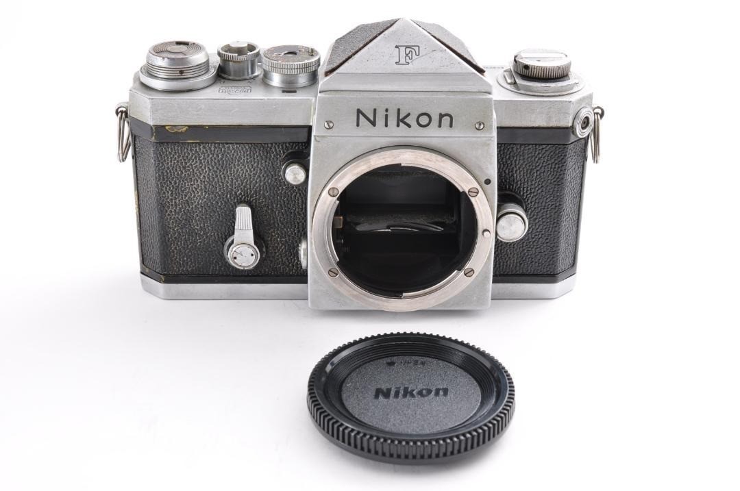 Nikon F Eye Level Silver 35mm SLR Film Camera Body Vintage from