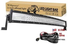 32 inch Curved LED Light Bar, 405W Spot Flood Combo Triple Curved-32 inch 405W