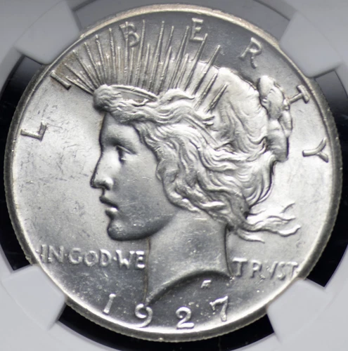 1927 PEACE DOLLAR NGC MS 62 SMOOTH ALL WHITE SATIN LUSTER OVER FULLY STRUCK