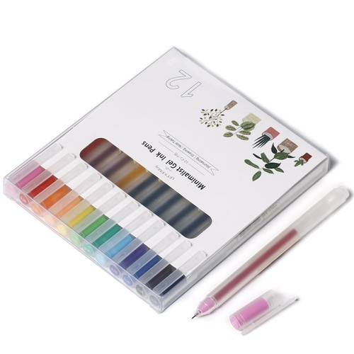 Colored Pens for Note Taking,0.38mm Ultra Fine Point 12 Multicolor Pen ...