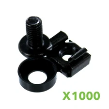 1000 Pack Lot - M6 Rack Mount Cage Nuts & Screws w/Washers - Square Clips Server