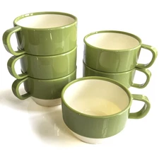 Sicaluya 11 oz Stackable Plastic Coffee Cups with Handle (6 Pack)