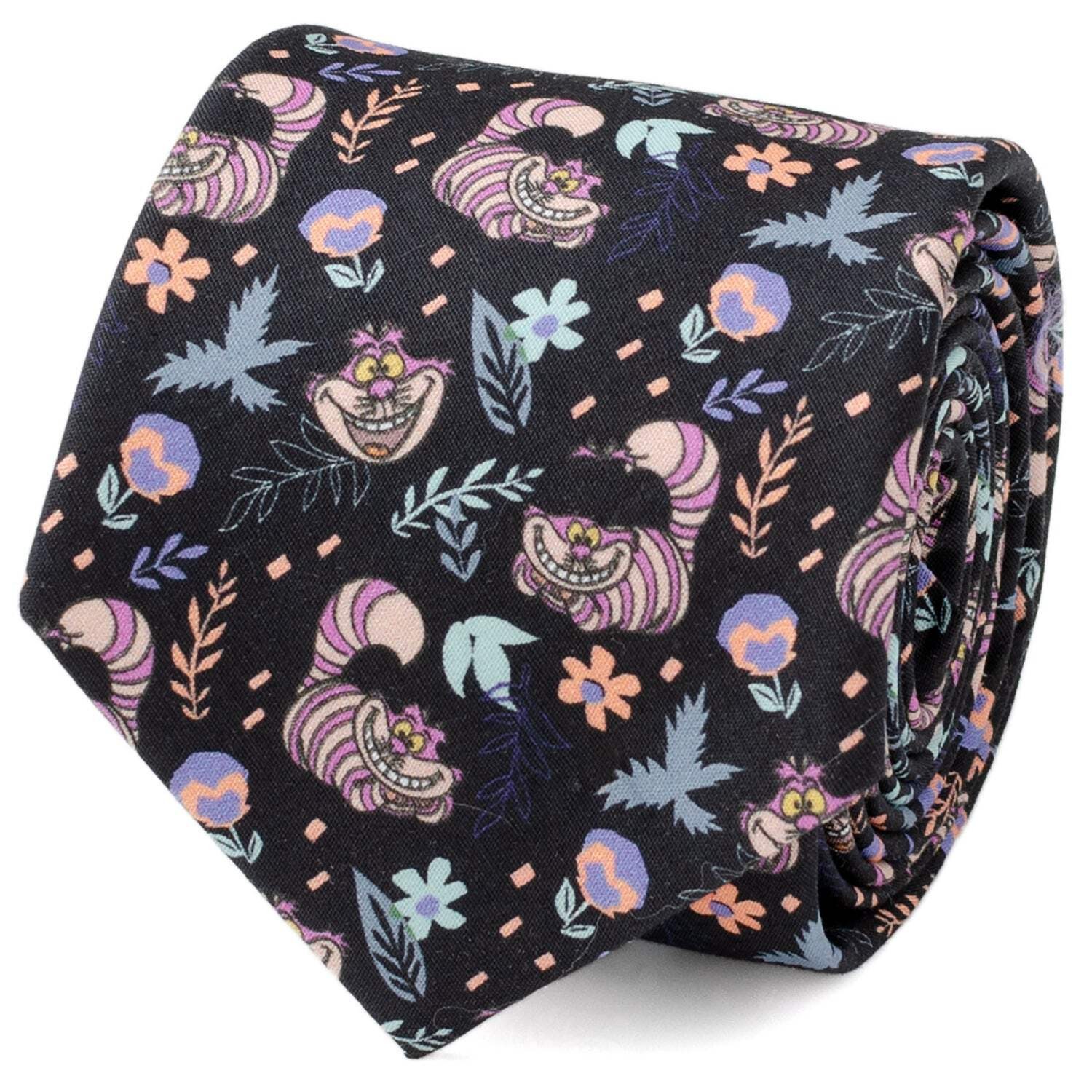 Corbata negra para hombre Disney Alicia en el País de las Maravillas gato de Cheshire