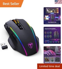 Rechargeable Gaming Mouse with 8 Programmable Buttons Pixel-Level Accuracy