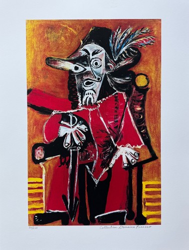 Pablo Picasso MUSKETEER Estate Signed & Numbered Giclee Art 26" x 20" - Picture 3 of 8