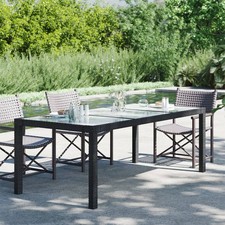 Gartentisch 190x90x75cm Gehärtetes Glas Poly Rattan mehrere Auswahl vidaXL