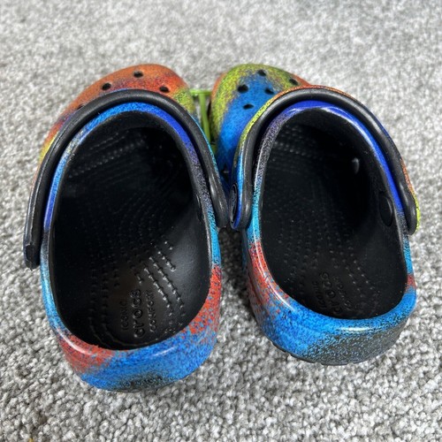 New Crocs Unisex Children's Girl Boy Spray Dye Classic Clogs Multicolor US C6 - Picture 4 of 8