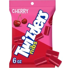 TWIZZLERS NIBS Cherry Flavored Licorice Style, Chewy 6 Ounce (Pack of 12) 